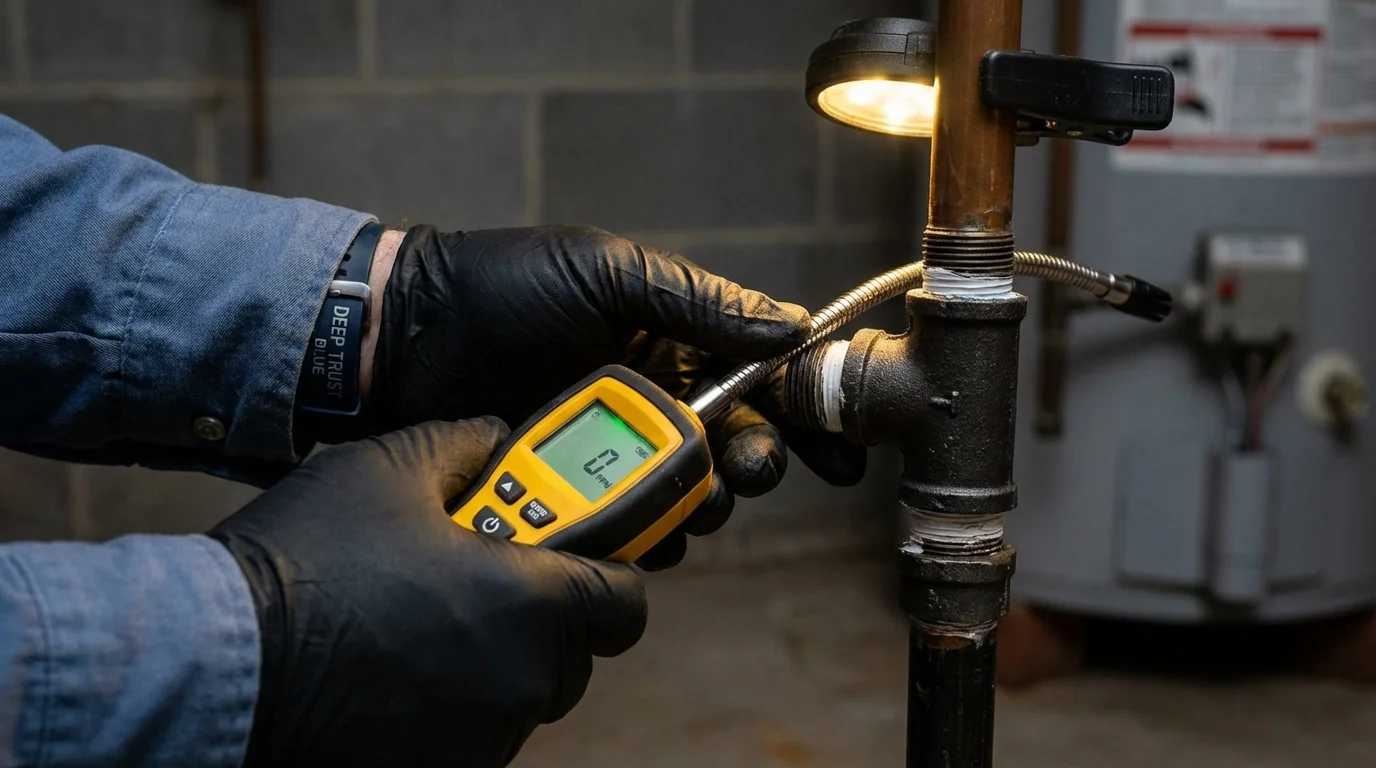 Gas leak detection with electronic sniffer by Johns Plumbing LLC in Peshtigo