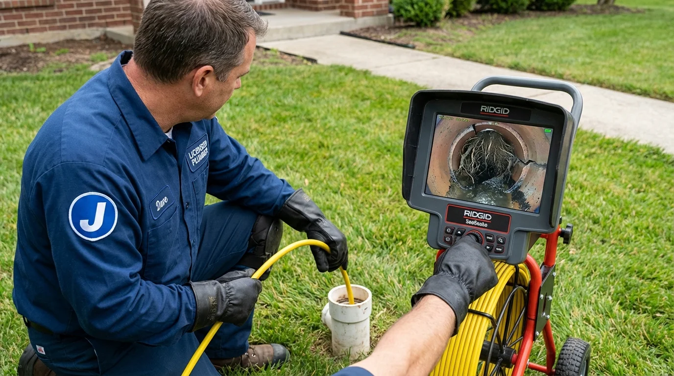 Sewer camera inspection being performed by Johns Plumbing LLC in Peshtigo